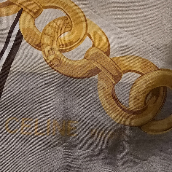 Celine Scarf 100% Silk and Celine Flap Wallet 2 PC Combo scarf is excellent Cond - Picture 5 of 11